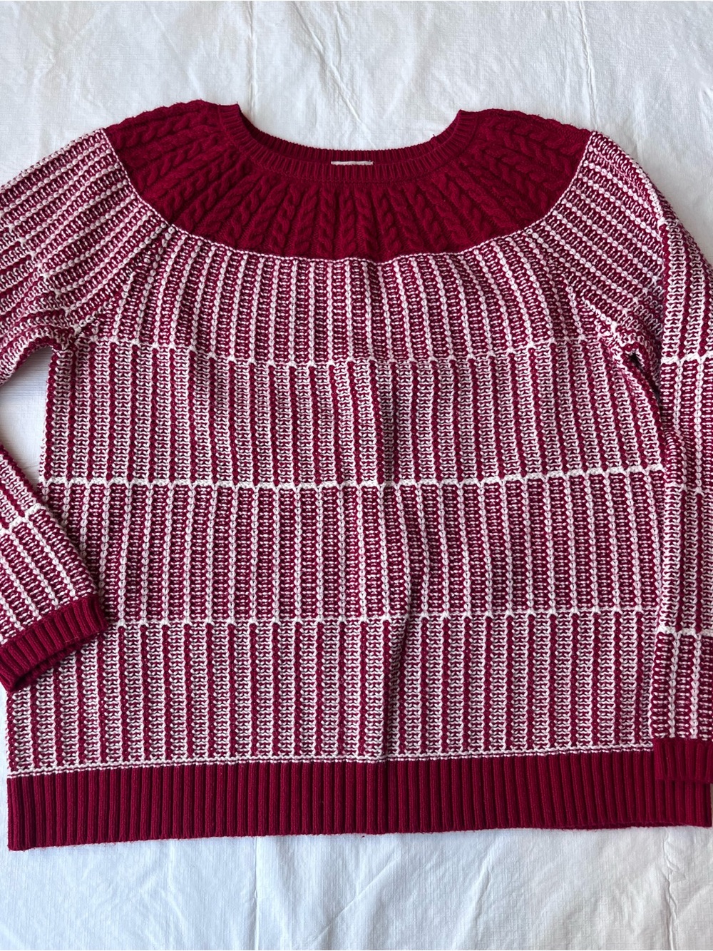 Talbots Red White Sweater